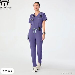 Figs High Waited Yola Skinny Scrub Pants - Small - color: Wayfarer